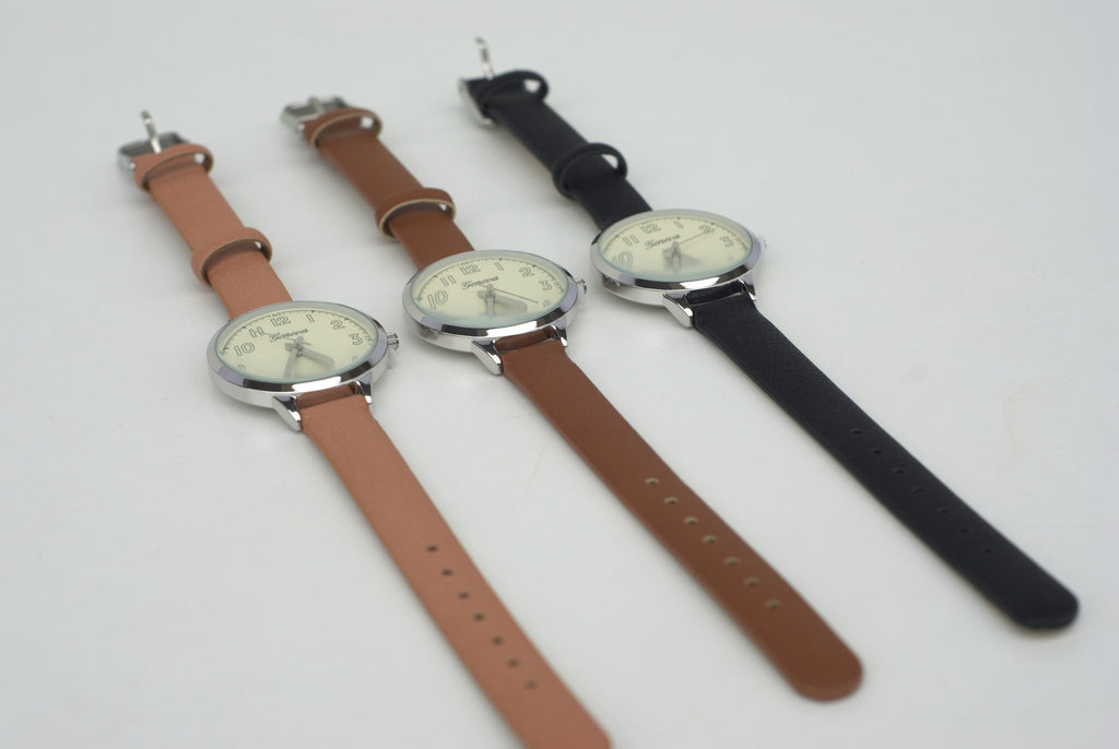 Classic Leather Strap Watch