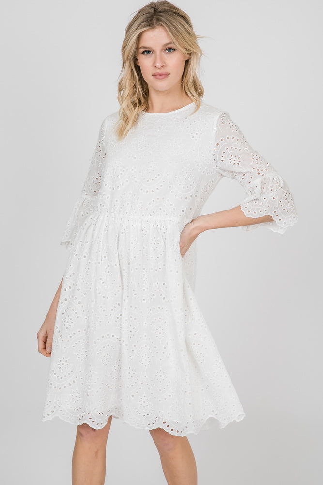 Jubilee Crochet Dress In White