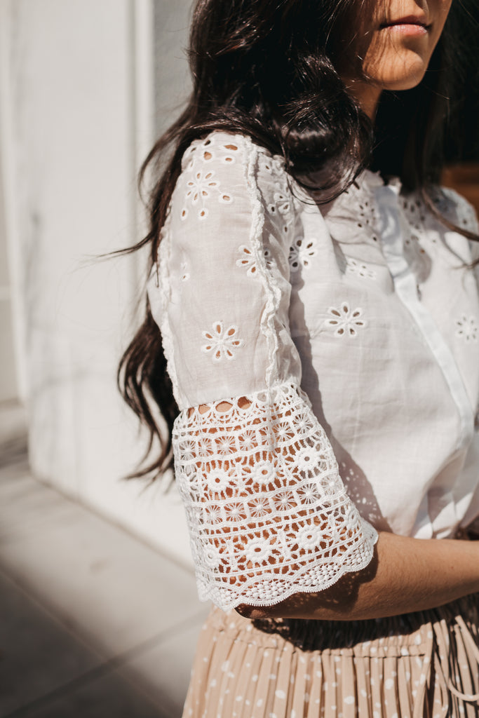 Juliette Embroidered Eyelet Top