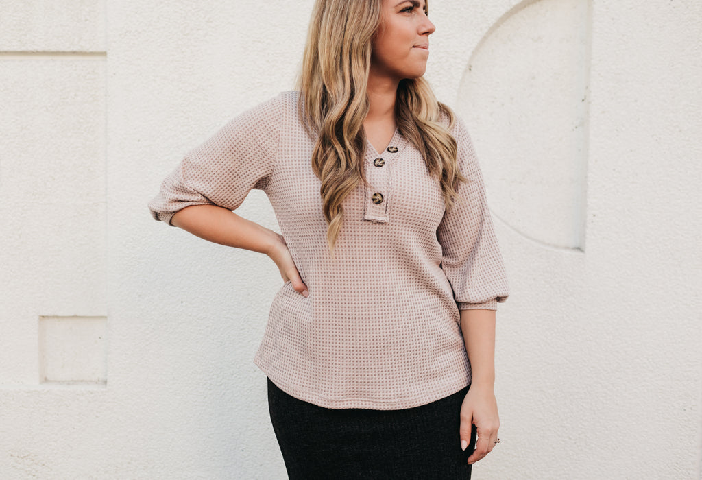 Button Waffle Top