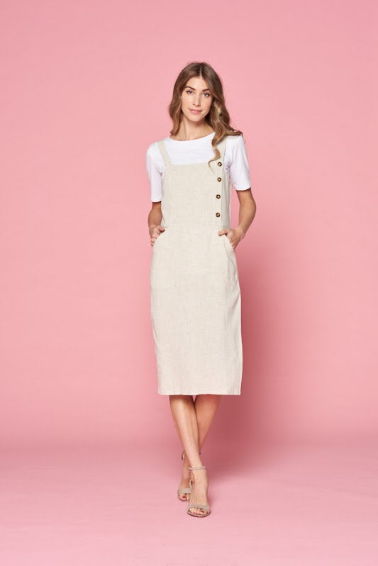 Grace Overall Dress in Oatmeal