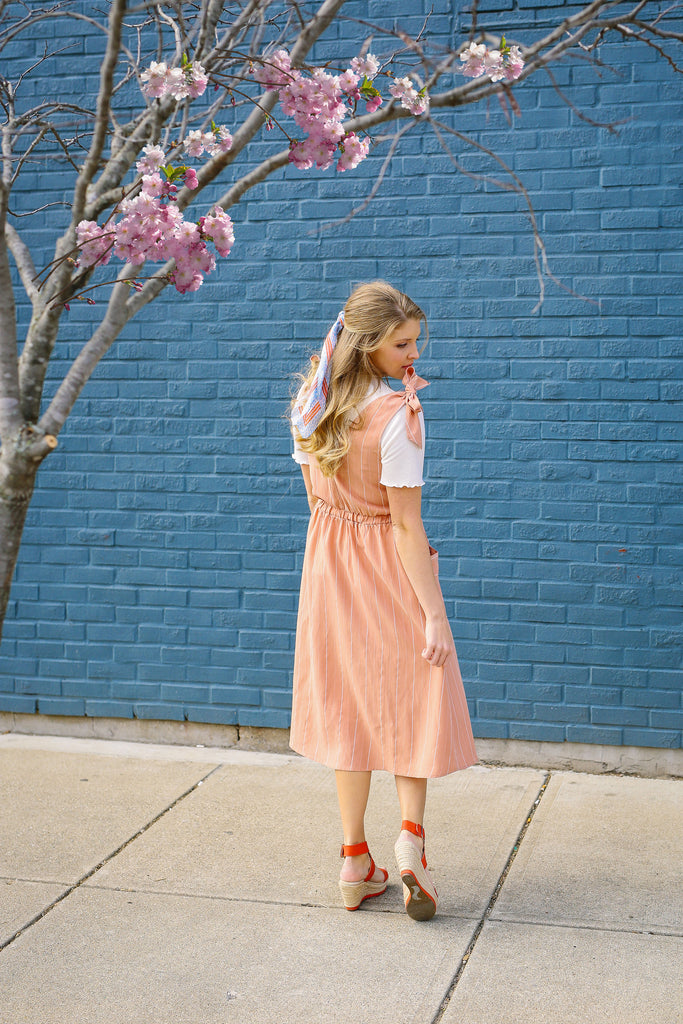 Just Peachy Overall Dress
