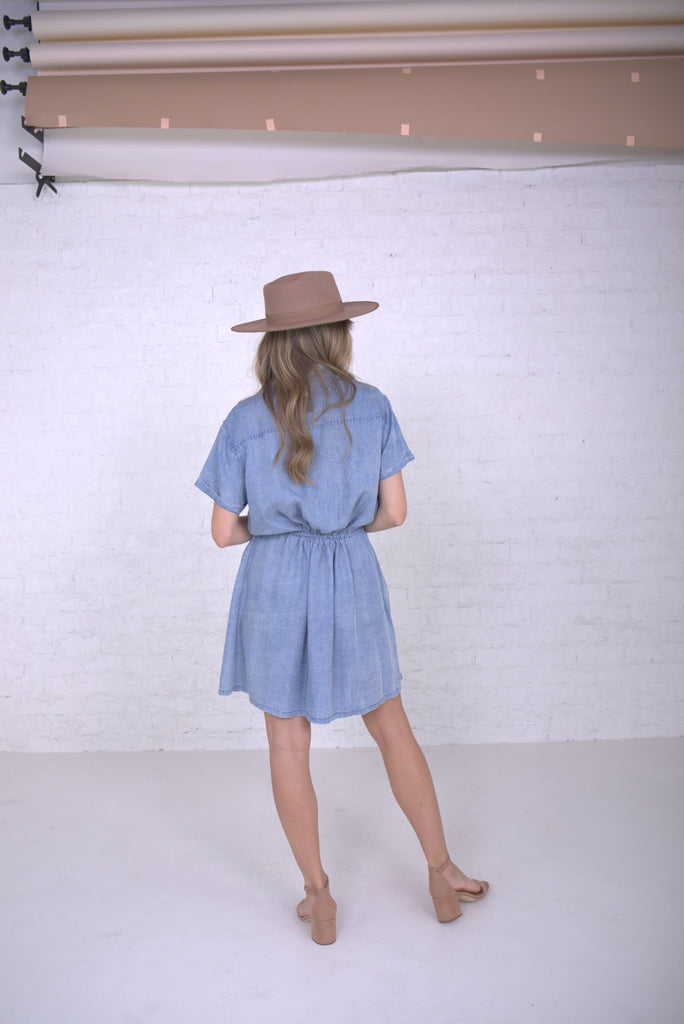 Kelsi Denim Knee Length Dress (XS-XXL)