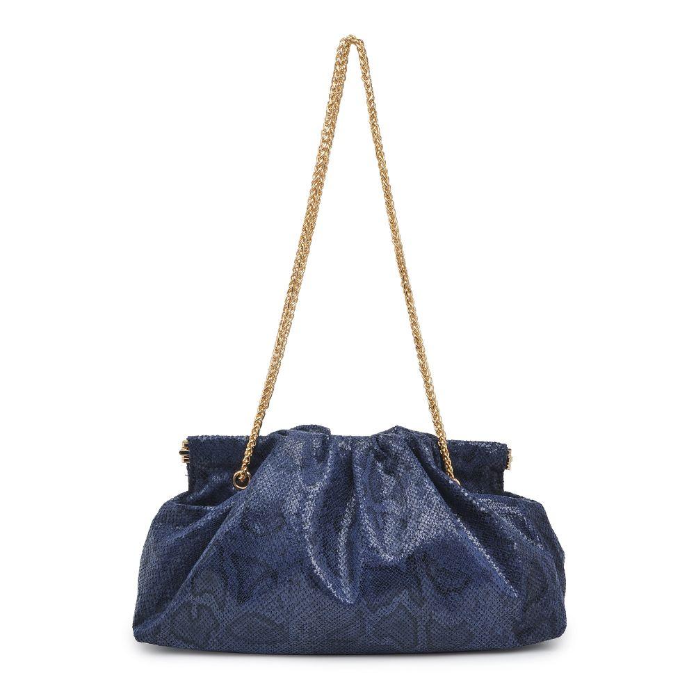 Kira Clutch in Snakeskin Midnight