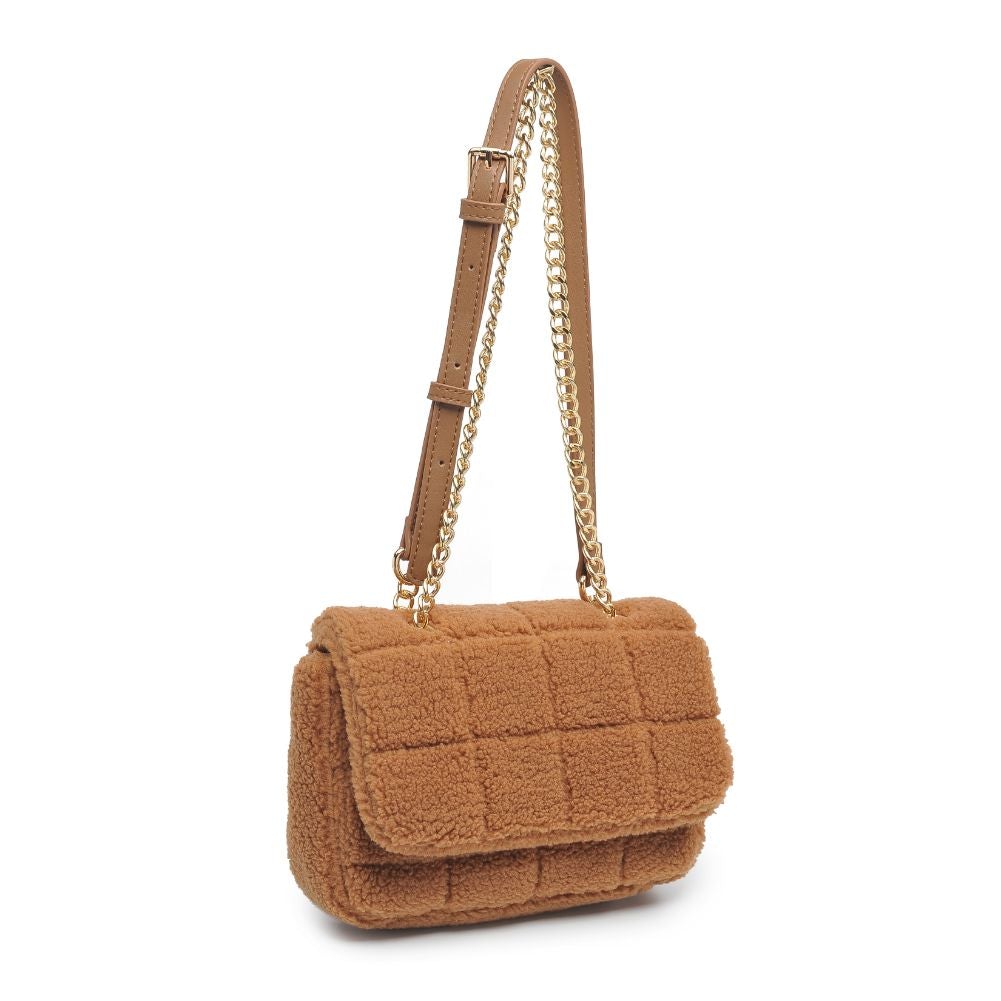 Teddy Sherpa Designer Bag in Caramel