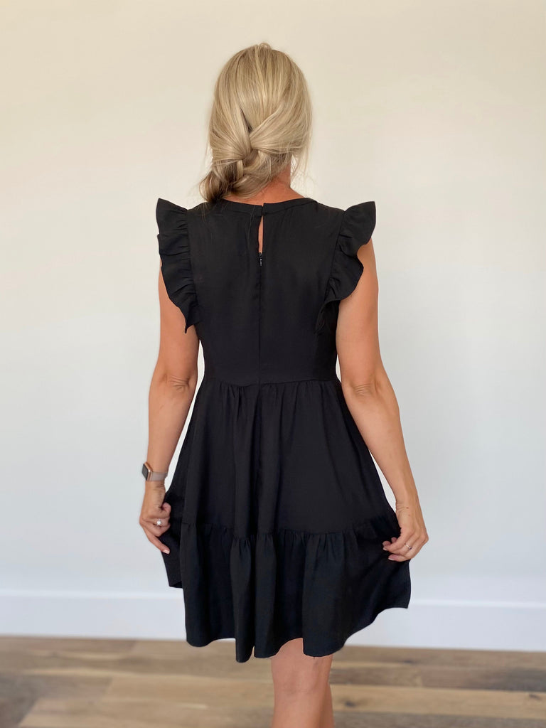 Celeste Flare Dress in Black